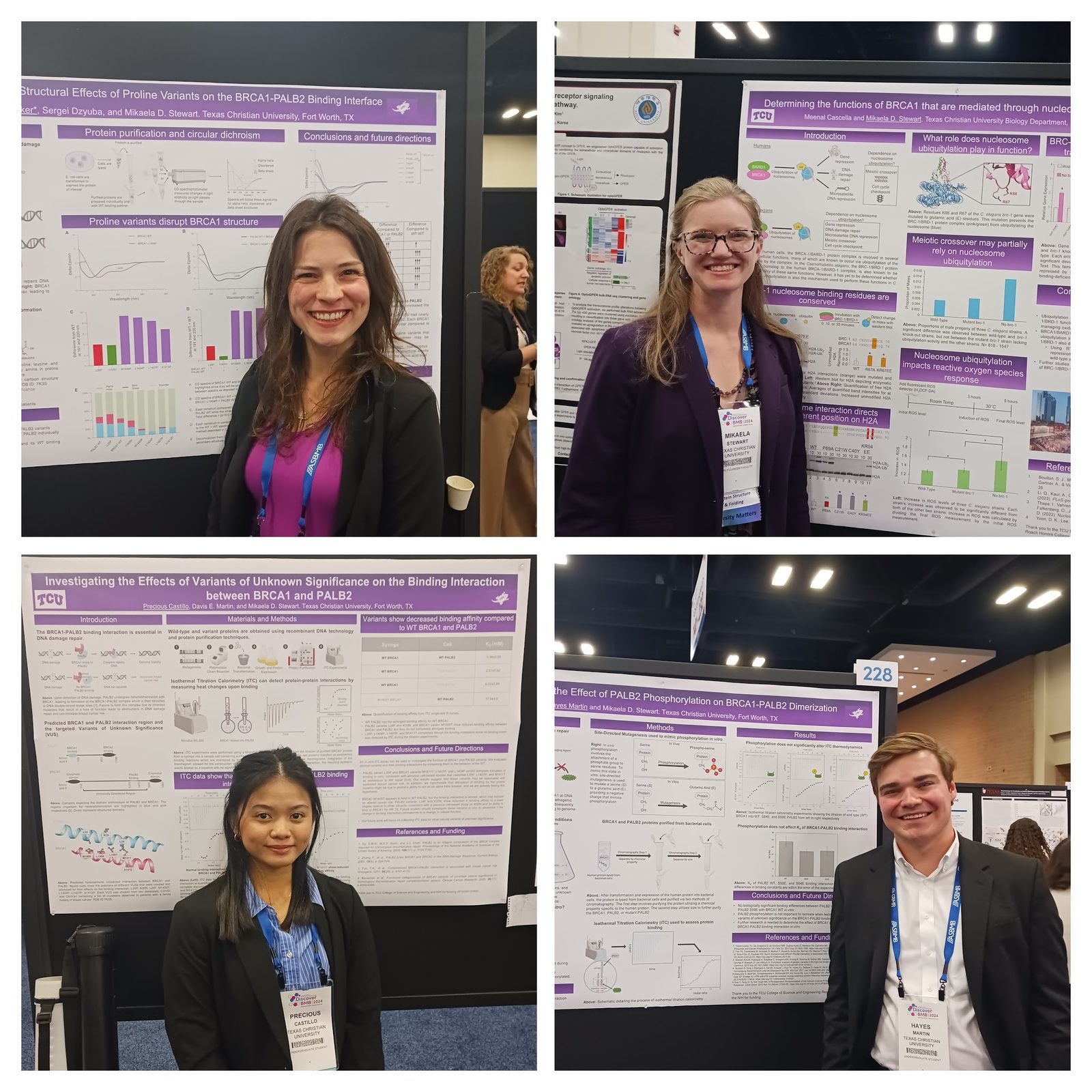 Collage of Stewart Lab members at the ASBMB Discover BMB 2024 meeting