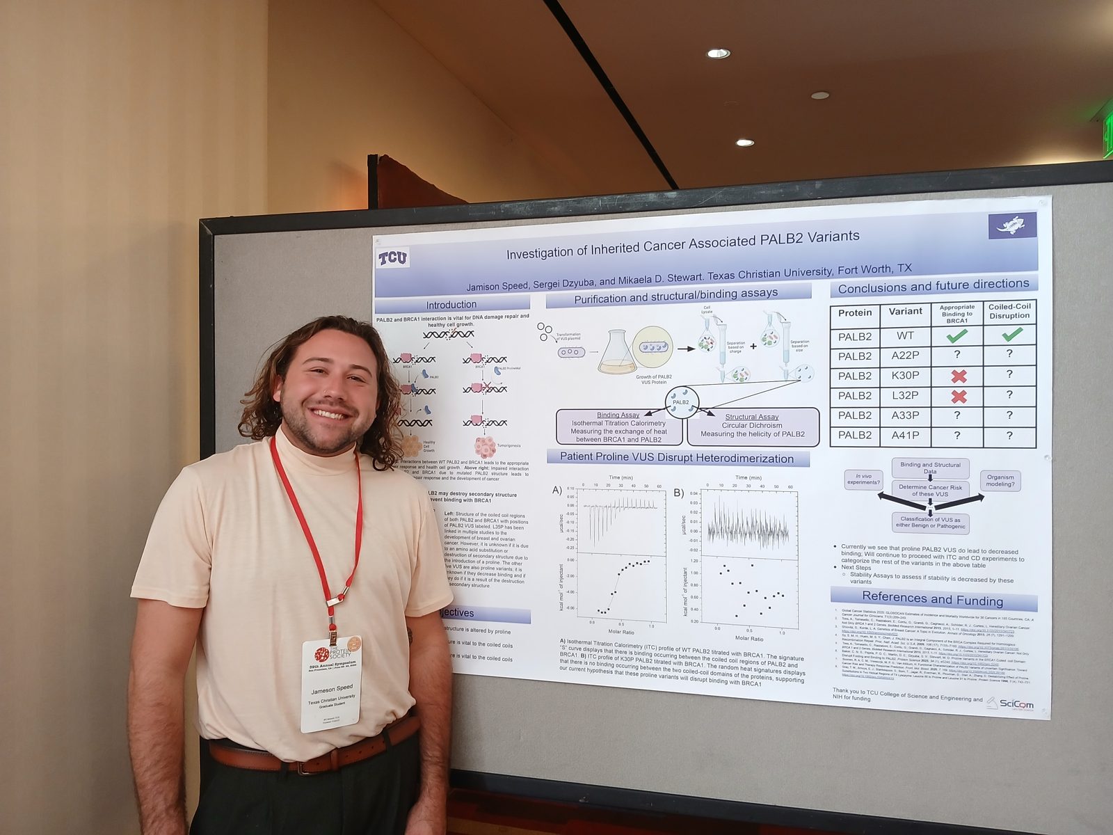 Jamison Speed beside his PALB2 variants poster